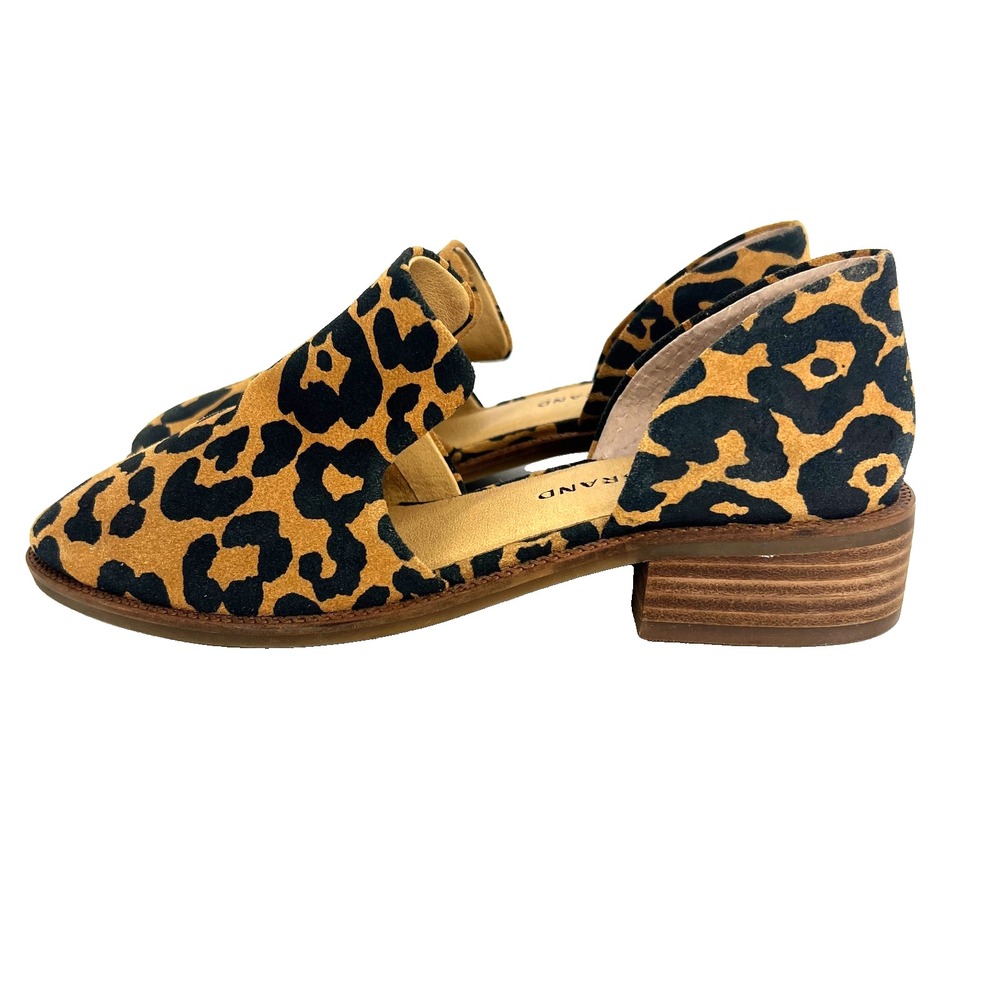 Lucky Brand Gennifa Pumps Slip On Womens Size 6.5M/37 Natural Tan Black Leopard‎